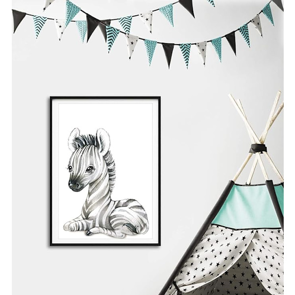 Blå drøm - Sett med 4 plakater - 20x25 cm - til barnerommet