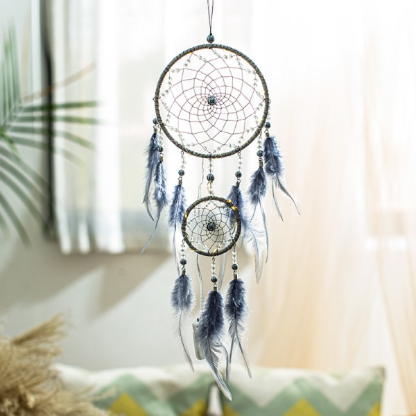 Grå drømmefanger net (13 * 50 cm) lille Dreamcatcher pe