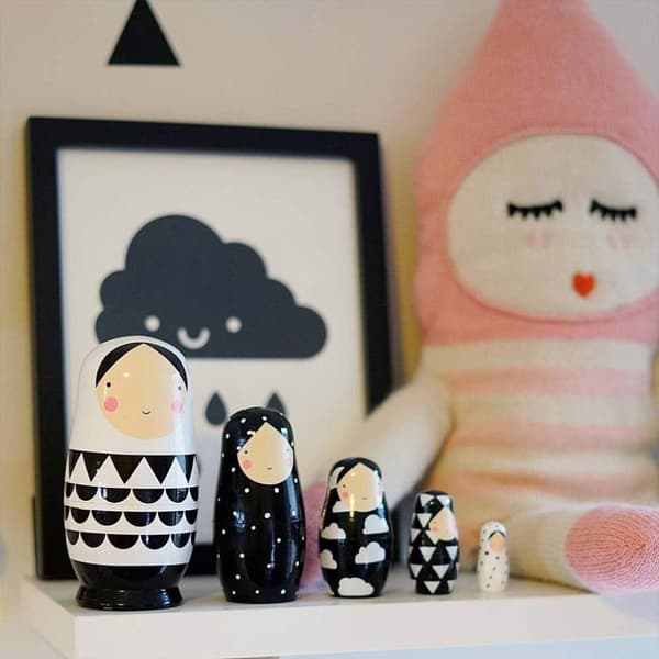 5 lager träryssdockor Matryoshka ryska dockor Matryoshka