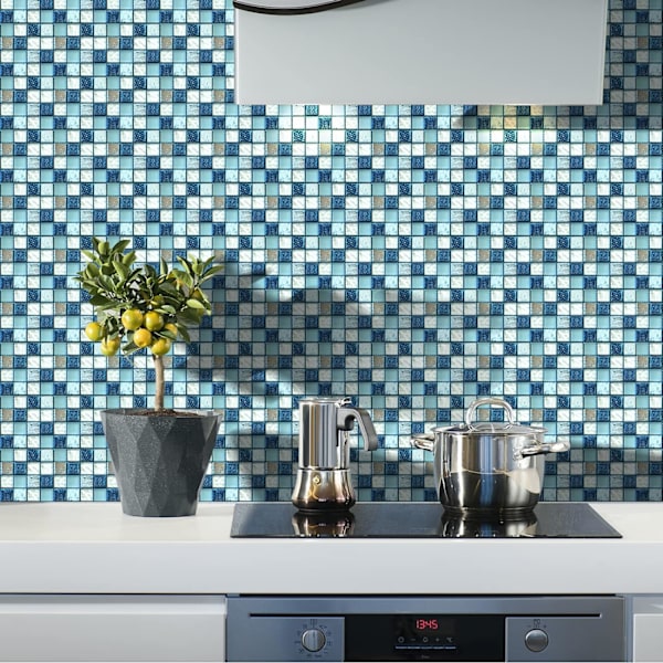 20 st självhäftande kakeldekaler, självhäftande mosaikdekaler