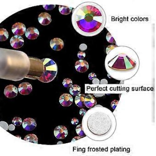 120 stk. Multiforme Glaskrystaller AB Rhinestones til Neglekunst Håndværk, Mix 12 Stil FlatBack Krystaller 3D Dekorationer Flat Back Stene Ædelstene Sæt (120 stk)