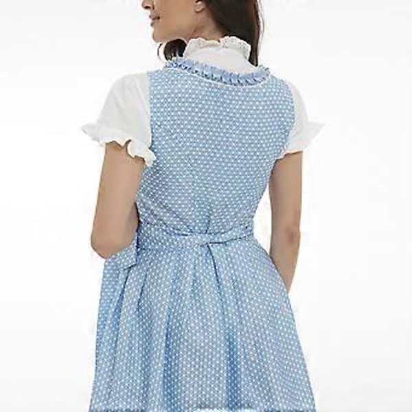 Naisten Oktoberfest-asu Saksalainen Dirndl-mekko Baijerilainen Karnevaalijuhla-asu (M vaaleansininen)