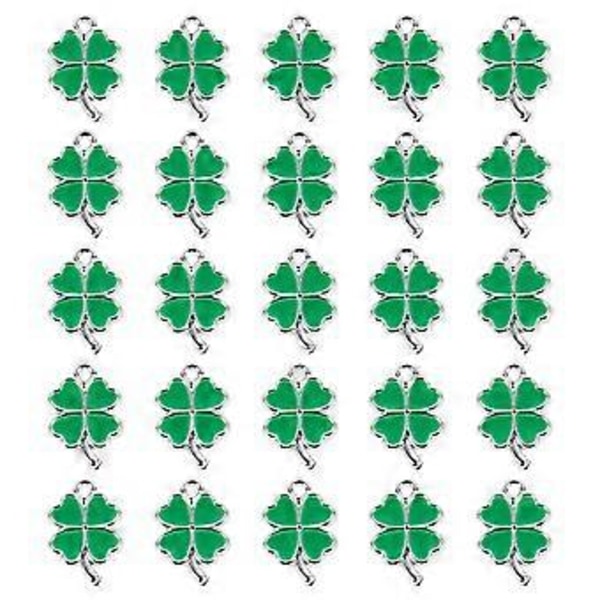50 st Berlocker Hängen DIY Berlocker Fräscha Shamrock Berlock Smyckesmaterial