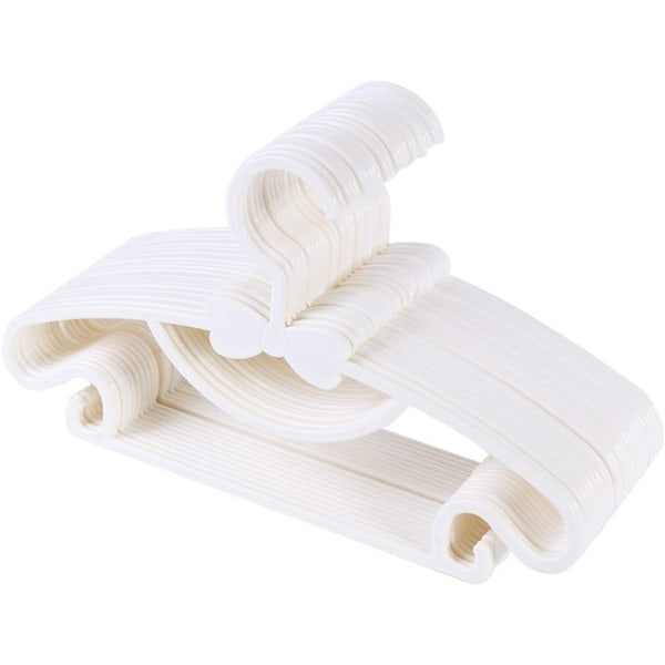 （Hvid） Pakke med 30 bøjler til børn Baby plastik bøjler i længde 29 cm