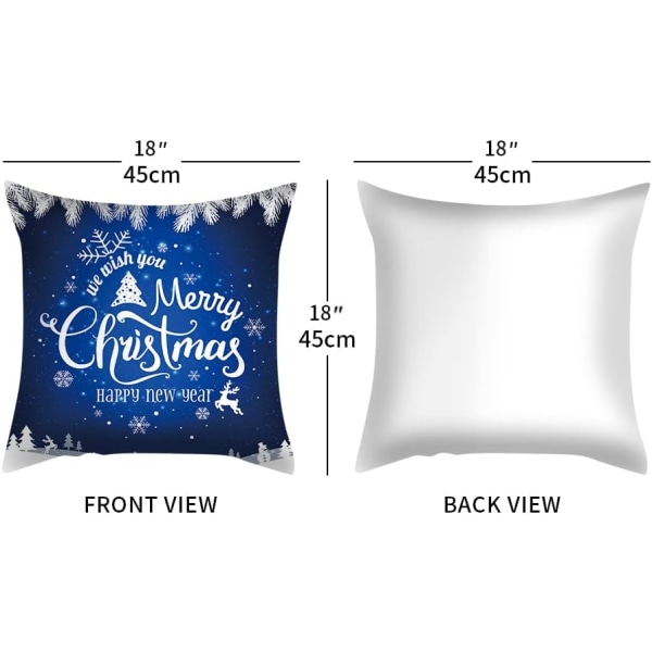4PCS Jultema Kuddfodral, Jul Örngott, Jul