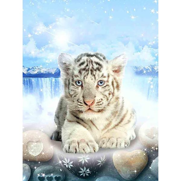 30 x 40 cm, Is- og snøtiger Diamond Painting Broderi