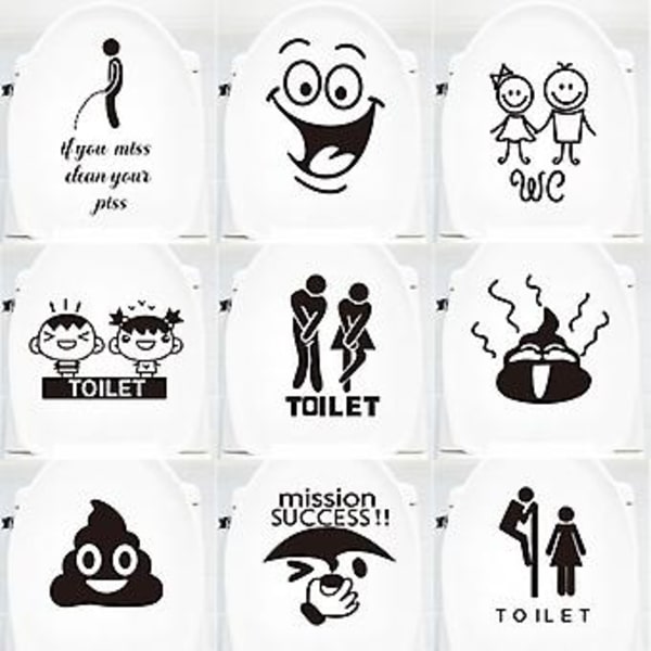 WC-hymiötarra Hauska kylpyhuoneen ja keittiön seinätarra WC-istuimen tarra Seinätaide DIY-seinäkoriste (söpö tarra 13 * 19cm)