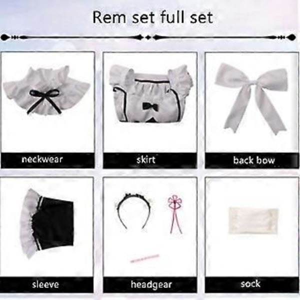 Nytt Anime Cosplay Fransk Förkläde Maid Fancy Dress Kostym för Kvinnor S-XXXL (Gratis Blå)