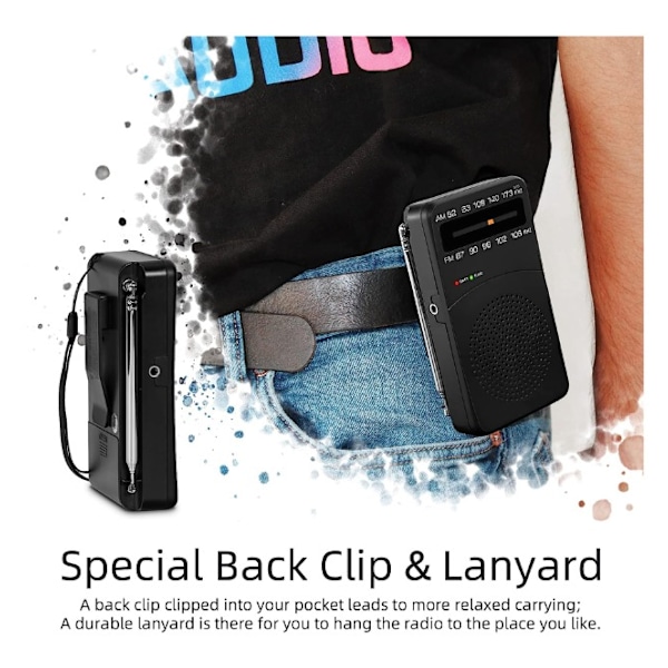 Bärbar Radio, AM(MW)/FM Batteridriven Radio, Fickradio