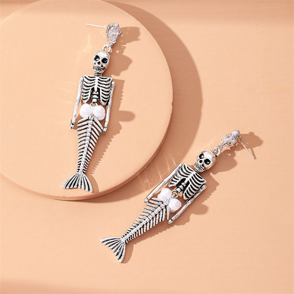 Dangle-øreringe med leddskjelett for kvinner - Halloween-kostyme