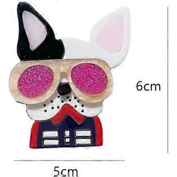 Hundbrosch, Handgjord Akryl Lapel Nål Stor Brosch Badge, Väska Nål Present till Kvinnor, Flickor, Pojkar 2.5in*2in