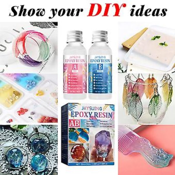 Epoxy Resin Sæt til Begyndere Epoxy Resin Smykkefremstillingssæt 50ml+50ml( )