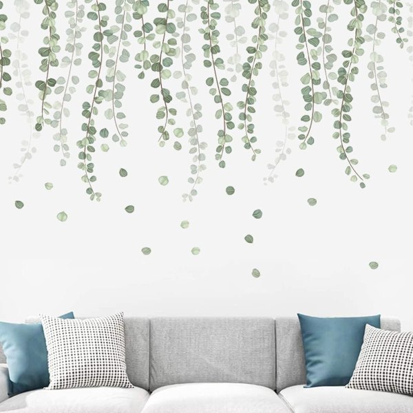 Eucalyptus Vine Leaves Wall Sticker, 55 x 100cm Green Plant Wall