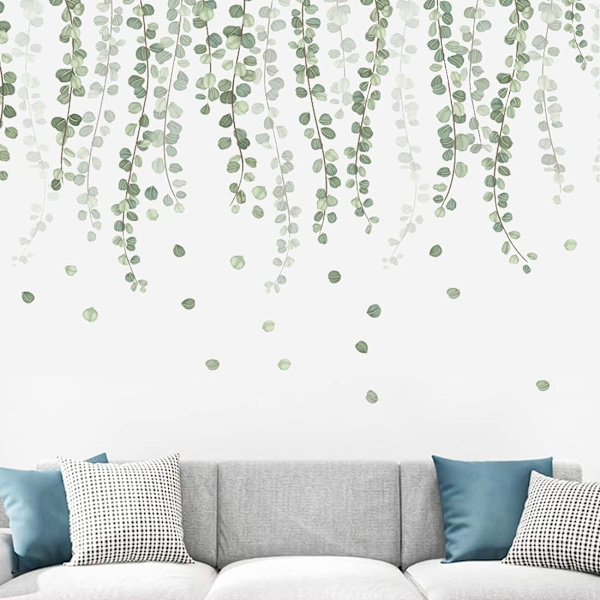 Eukalyptus Vinstokke Vægklistermærke, 55 x 100cm Grøn Plantevæg