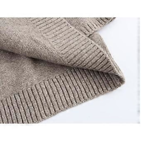 Fashionabel Mångsidig Rundhalsad Stickad Kappa för Kvinnor (L Grön)