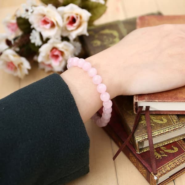 Naturlig helbredende krystallsteinarmbånd elastisk rund edelsten