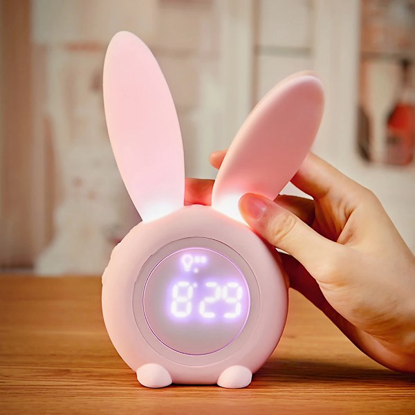 Cartoon LED Digital Väckarklocka Elektronisk LED-Display Ljudstyrning