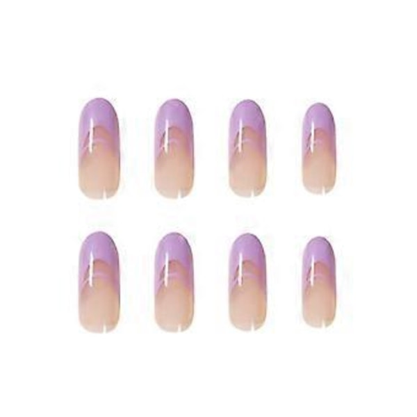 Almond-muotoiset liimattavat kynnet, keskikokoinen ballerina, keinotekoiset kynnet, akryyli, täyspeite, violetit, naiset ja tytöt, 24 kpl. Huomio: Liimaa ei sisälly.