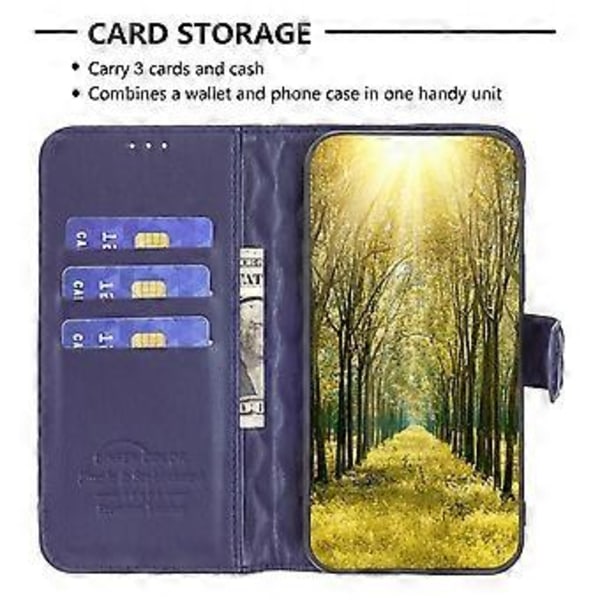 Til Samsung Galaxy F34 5G/M34 5G Wallet Telefonetui PU Læder Trykt Gitter Stativ Cover (Style F)