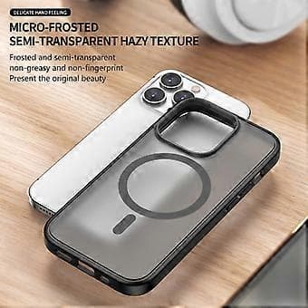 För iPhone 15 Plus Matt Mobilskal Kompatibelt med MagSafe PC+TPU Baksida