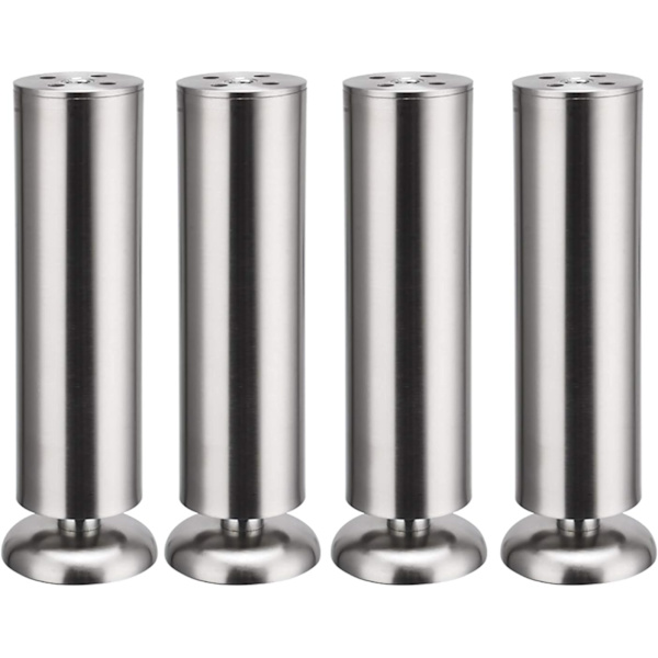 (50 x 200mm) 4X Huonekalujalat, Ruostumaton Keittiökaappi Kaapin Jalat Pyöreät Jalat - Kumimatto - Saf