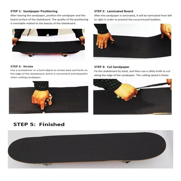 120*25 cm (48X10 tum) E Skateboarddekaler bubbelfria vattentäta Longboard Griptape Skateboardgrepp
