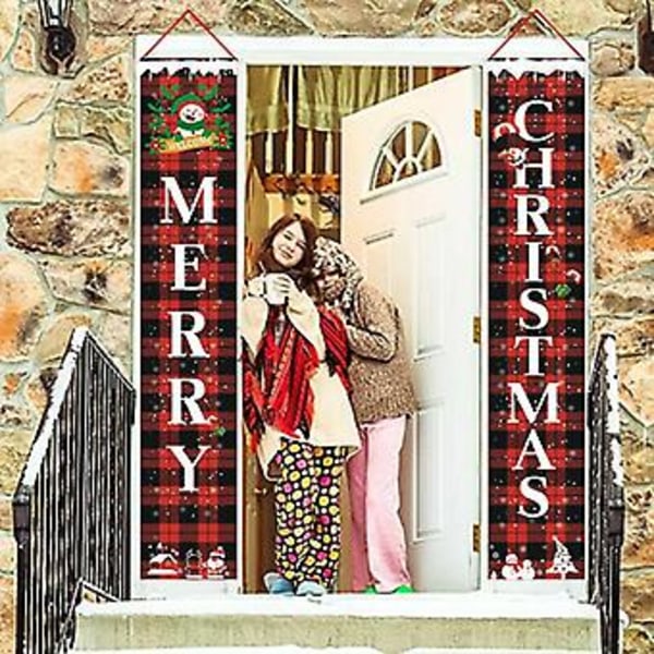 Julbanner, Juldörrbanner, Julentréskyltbanner, Julentréskyltbanner, God Jul Välkommen Banner, för Juldörr