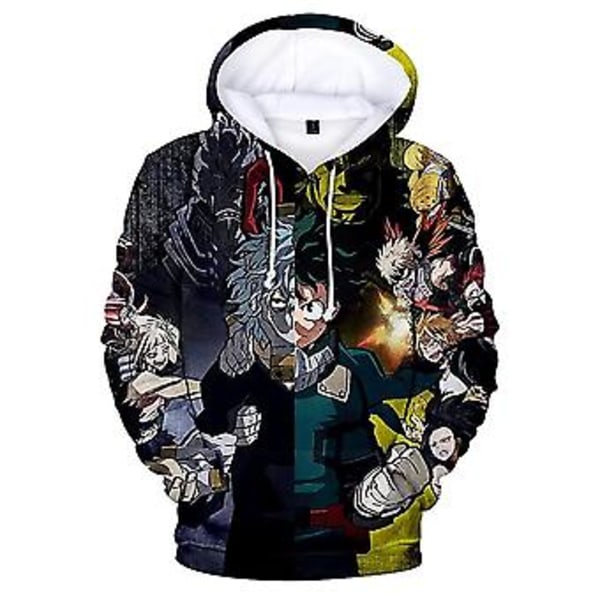 Voksen Unisex Herre Dame My Hero Academia 3D Trykk Hoodie Tegneserie Anime Casual Hettestropp Hettestropp Topper Genser Gaver (S C)