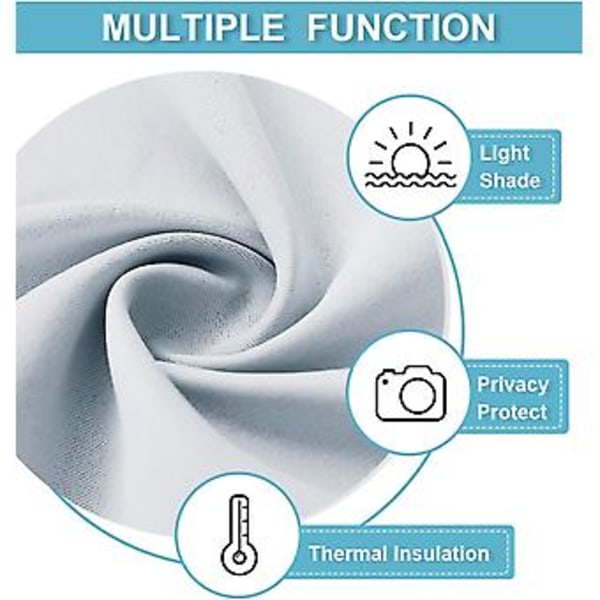 Korta Mörkläggningsgardiner för Kök, Solida Halv-Fönstergardiner för Sovrum Energibesparande Sekretesskydd Badrum, B107 x L76 cm, 2-pack