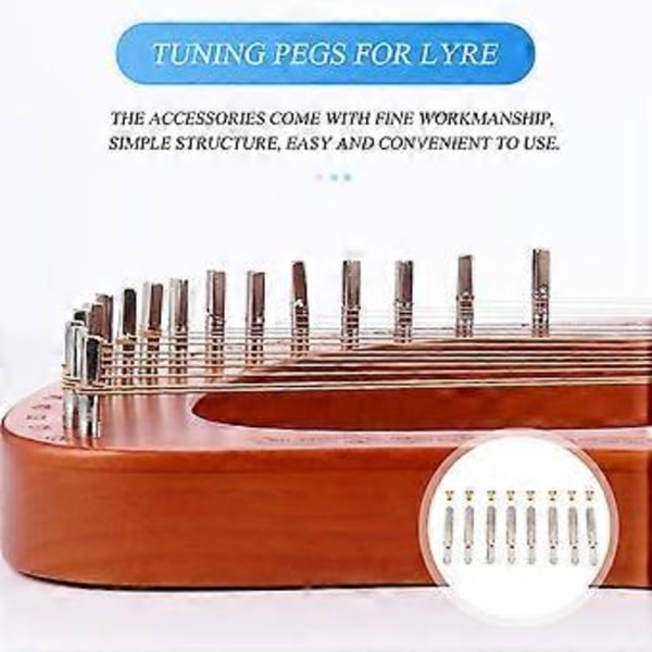 1 Sæt Holdbare Metal Lyre Strenge Lyre Udskiftning Lyre Strengesøm Lyre Stemmenøgle