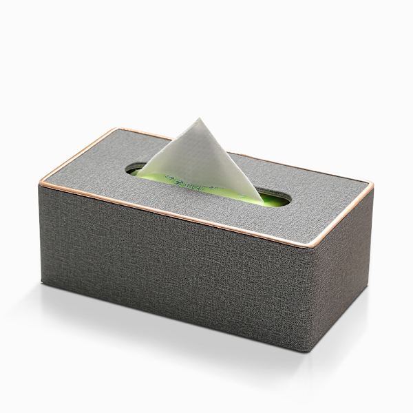 En Leinen Grå Phnom Penh Stor Tissue Box Læder Kosmetisk Tis