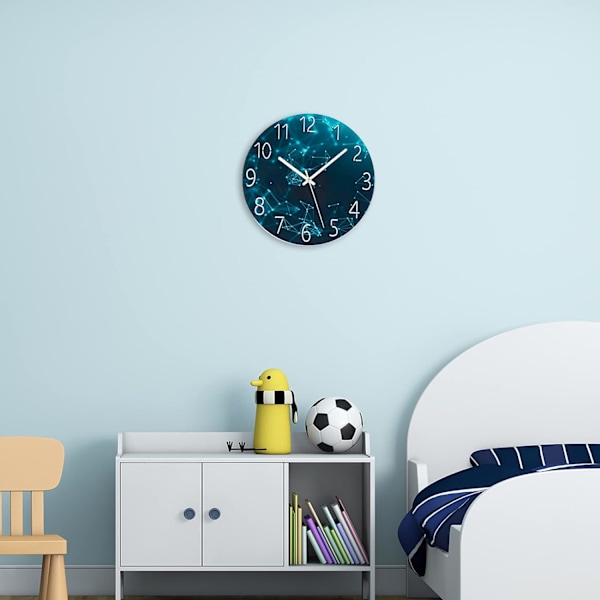Tyst modern kvartsväggklocka 30 cm batteridriven, lämplig för