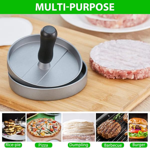 Non-Stick Burgerpress med 100 ark köttpappersomslag för nötkött