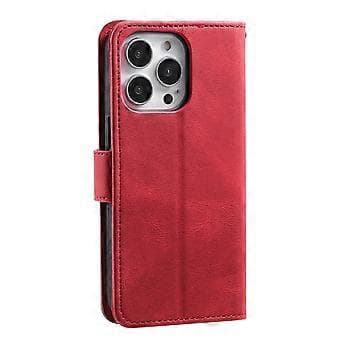 Nail Skin Feel Lærveske til iPhone 16 Pro (Rød)