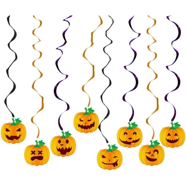 8-osainen kurpitsan riippuva pyörrekoriste, kattopyörre Halloween-juhliin