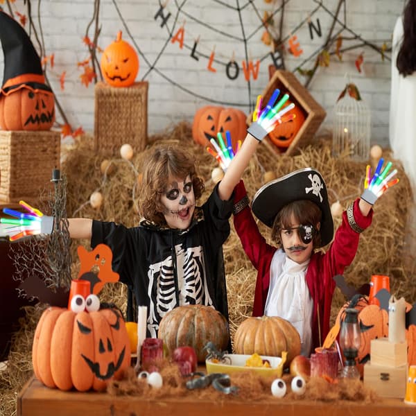 Blinkende LED-handsker Halloween Jul Strømpefyld Cool Til