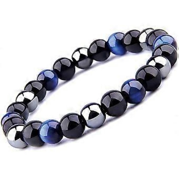 Tigerbeskyttelsesarmbånd, Svart Hematitt og Obsidianperler stil 1 (stil 3)
