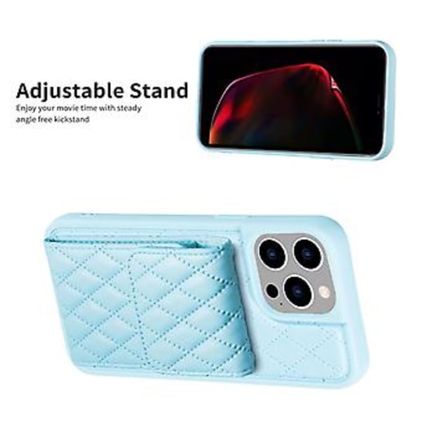 Vertikalt Plånboksfodral i PU-läder för iPhone 15 Pro Max (Blå)