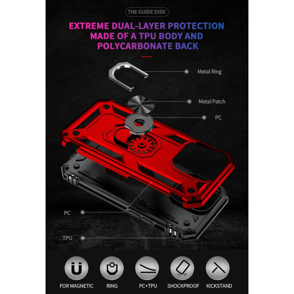 iPhone 14 Pro Max Etui, Ekstrem Beskyttelse Military Armor Dobbelt