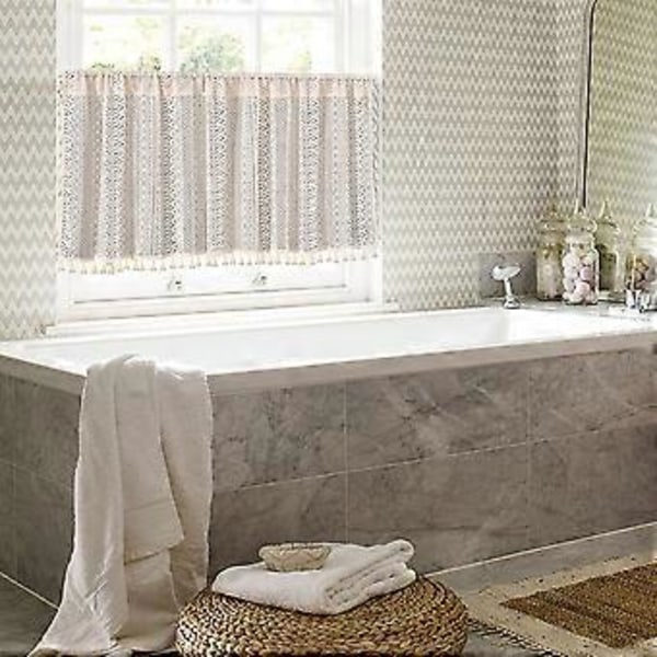 Boho Gardiner med Dusker Multifunksjonell Vindusgardin for Kjøkken (150*45 L)