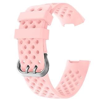 For Fitbit Charge 3 / 4 Hult Silikonreim (Rosa)