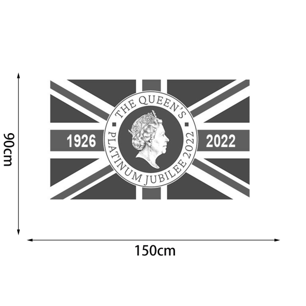 10 st Storbritanniens flagga, drottningens minnesflagga, drottningens flagga