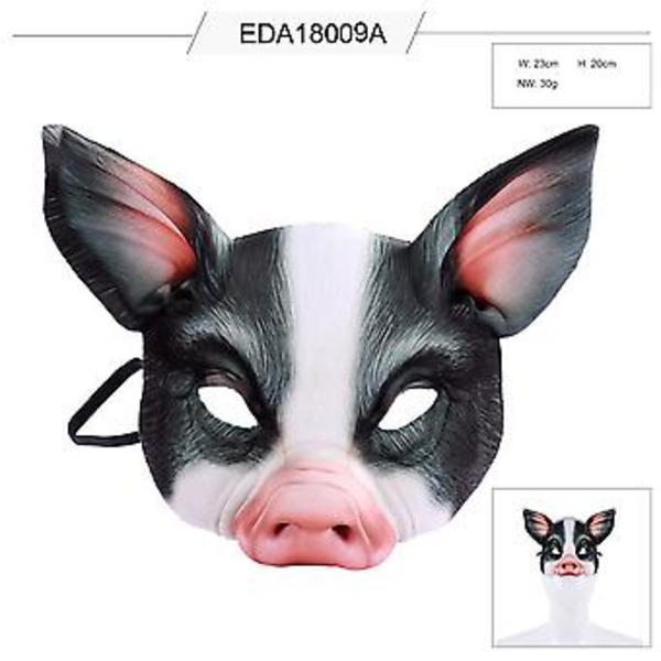 Halloween Dyremaske Festmaske Skummel Gris Tiger Hodeplagg Rekvisitter Horror Dekor Cosplay Kostyme Festtilbehør For Foto Venner (svart)