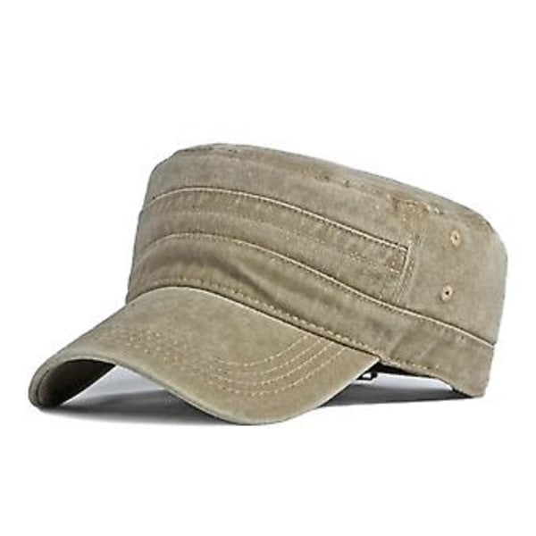 Militär Armé Keps Unisex Canvas Basebollkeps Vandring Sport Justerbar (Khaki)