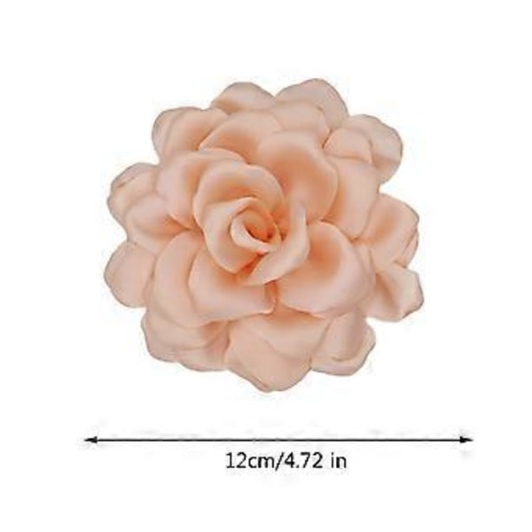 Elegant Stor Blomsternål i Blødt Stof Delikat Stofblomst Broche Nål Delikat Krave Nål til Rejser og Fritid Sort (Sort)