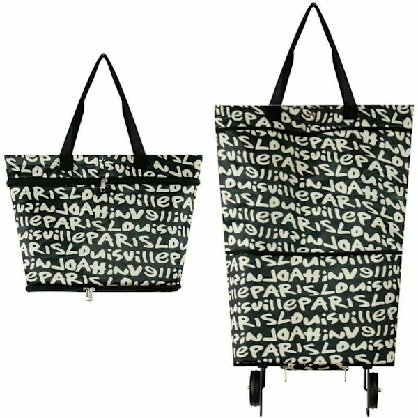 Monogrammeret Genanvendelig Foldbar Indkøbspose 2 i 1 Hjem Supermarked Stor Ca