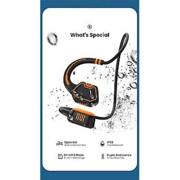 Benledningshörlurar Öppet Öra Bluetooth 5.1 Trådlösa Hörlurar Utomhussport (Orange)