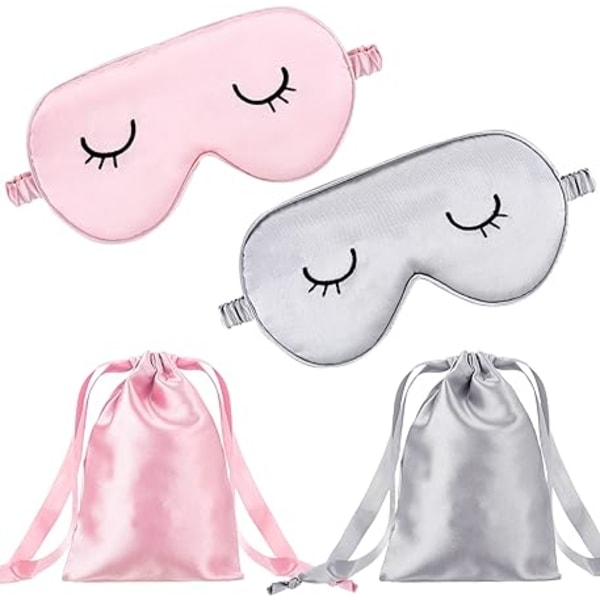 2 delar söta sömnögonmasker för barn Silk Sleep Eye Cover Söt