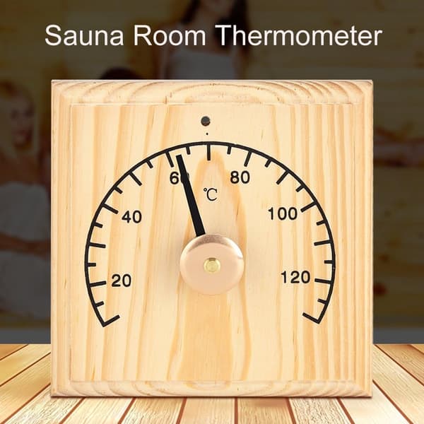 Saunatermometer, 0~140℃ Saunarums Termometer Træ Indendørs Th