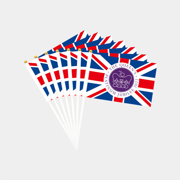 20-pack handviftande flaggor med drottning Elizabeth II för 70-årig bröllopsdag
